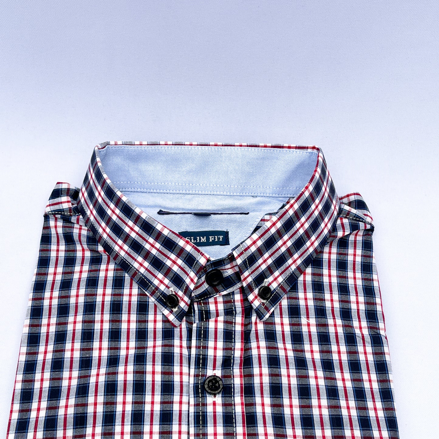 Slim Fit MC Tartan Oxford Shirt - TH12