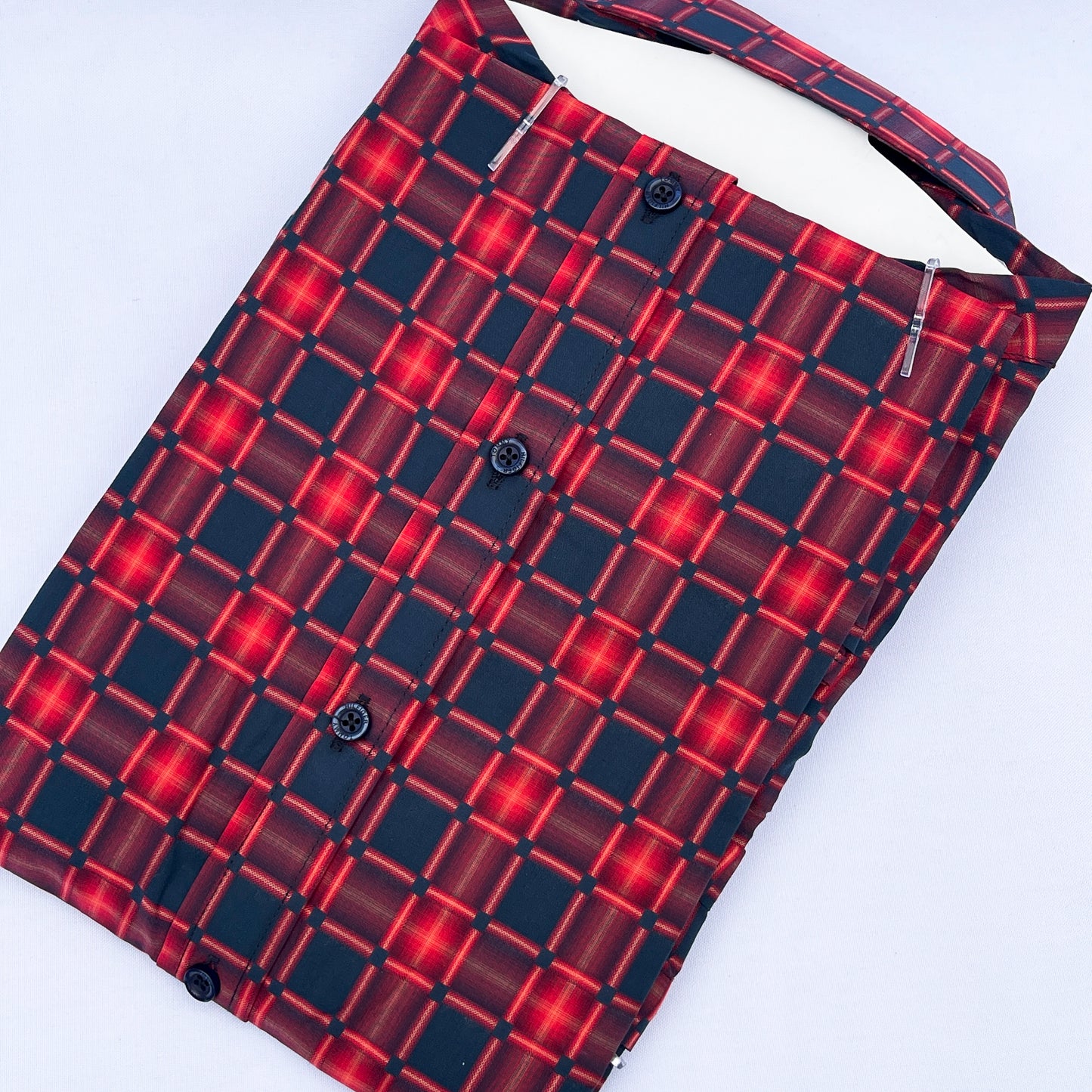 Slim Fit Red Check Oxford Shirt - TH02