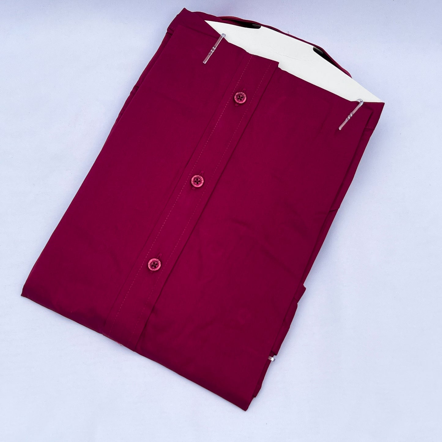 Slim Fit Plain Oxford Burgundy Shirt - TH040