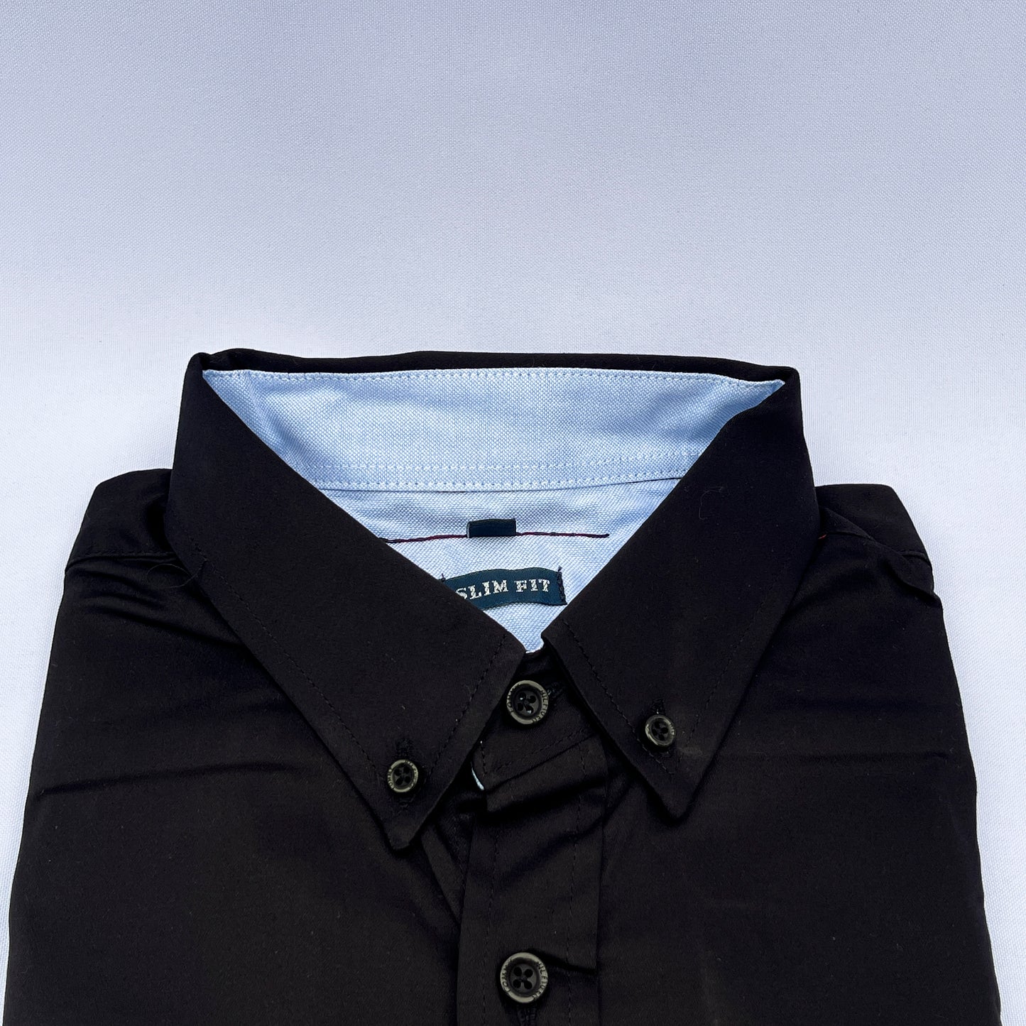 Slim Fit Plain Oxford Black Shirt - TH020