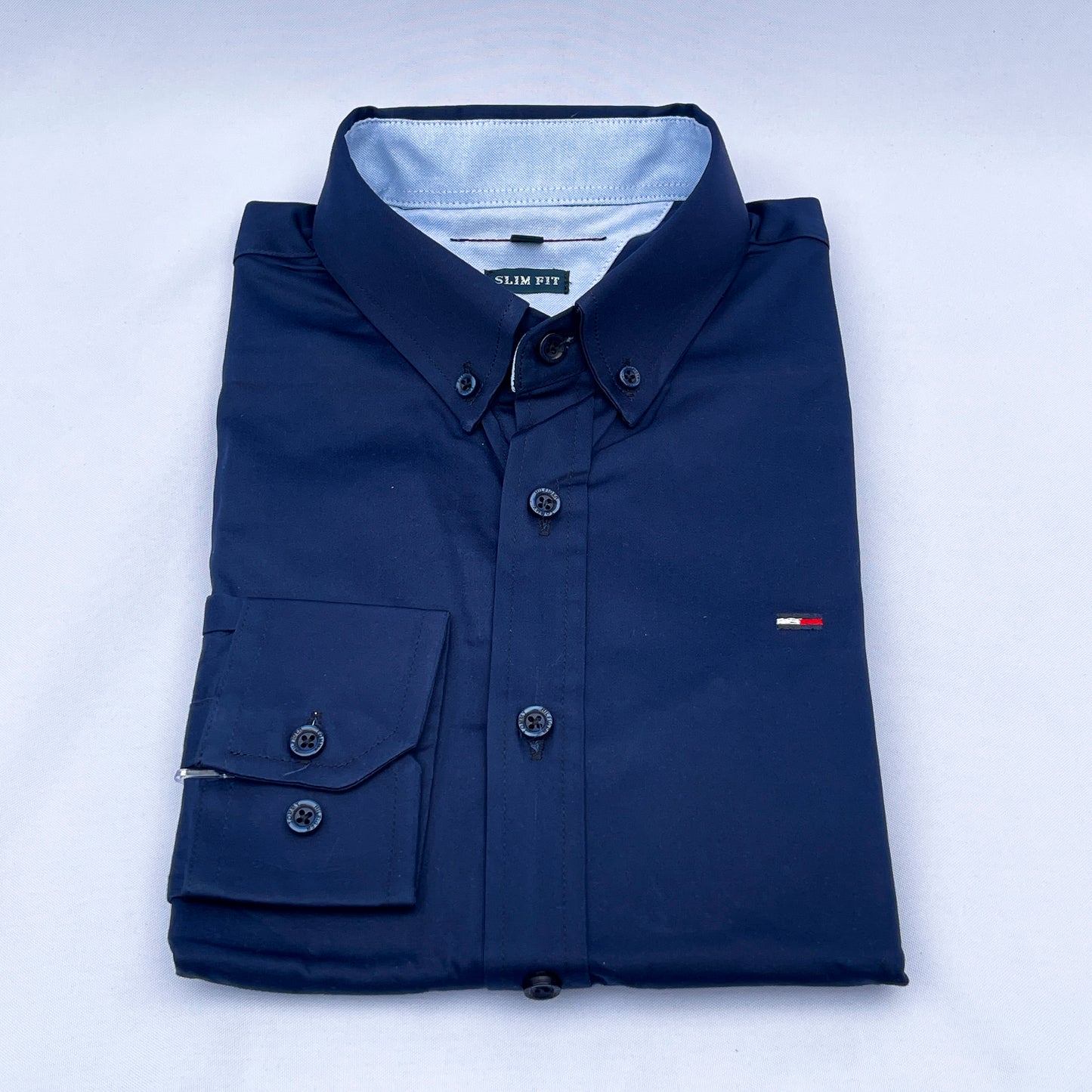 Slim Fit Plain Oxford Black Shirt - TH030