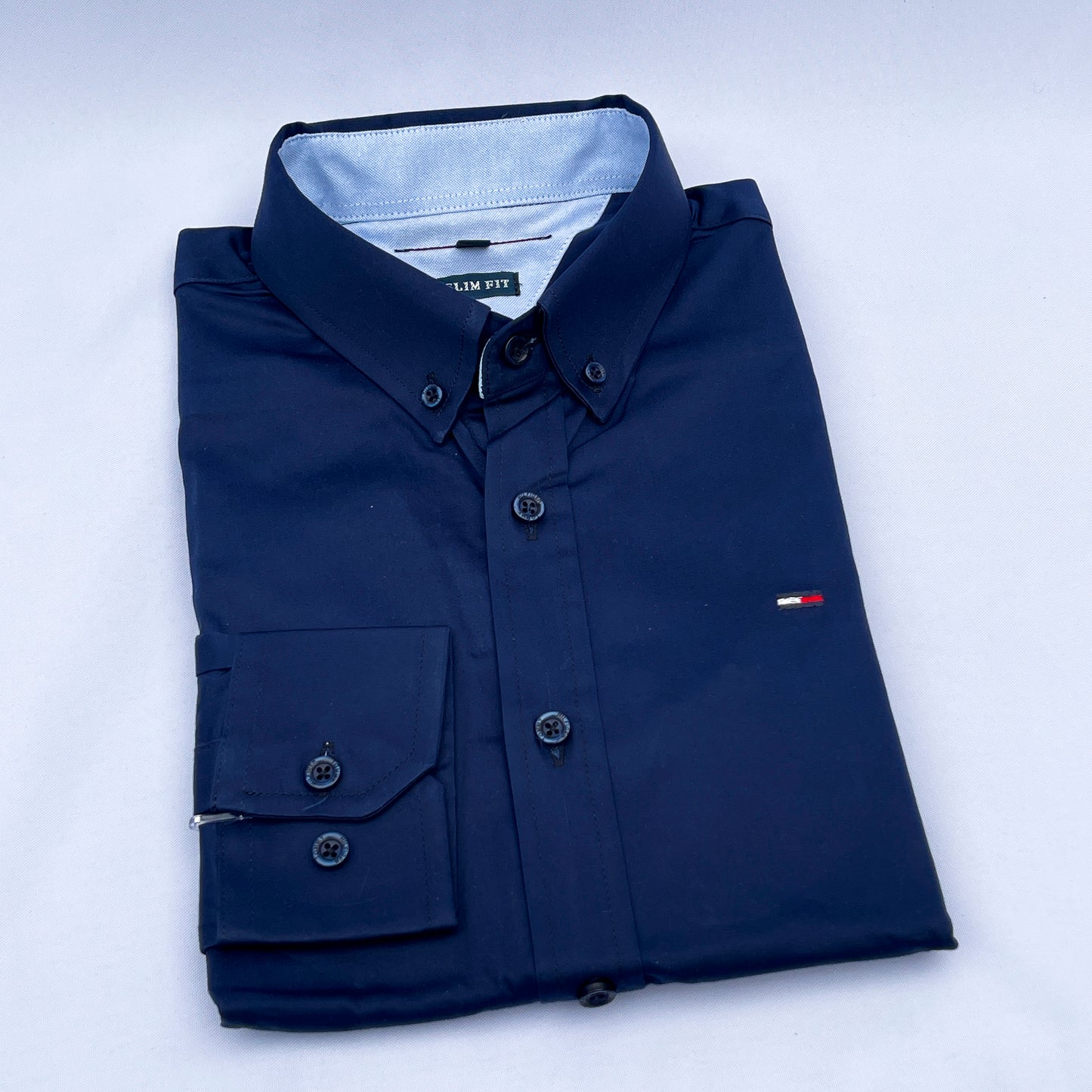 Slim Fit Plain Oxford Navy Shirt - TH030