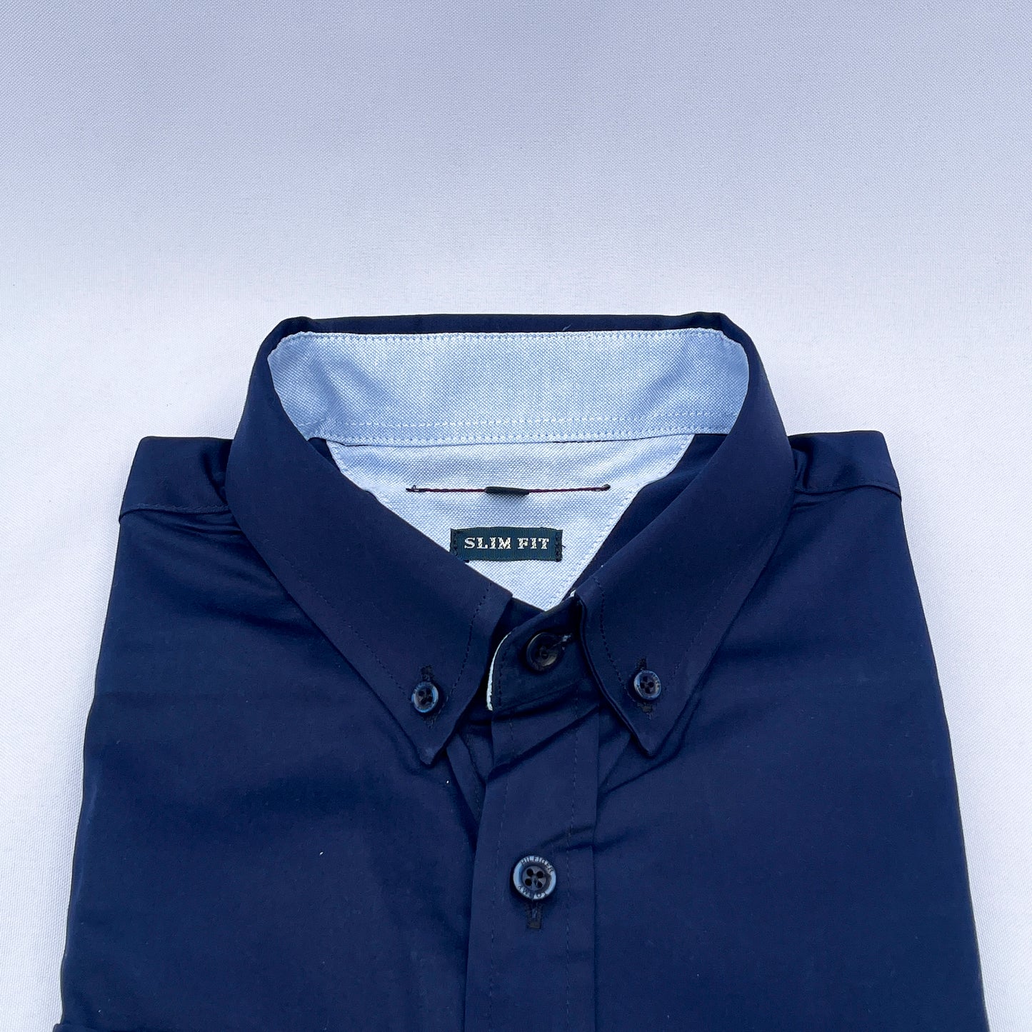 Slim Fit Plain Oxford Navy Shirt - TH030