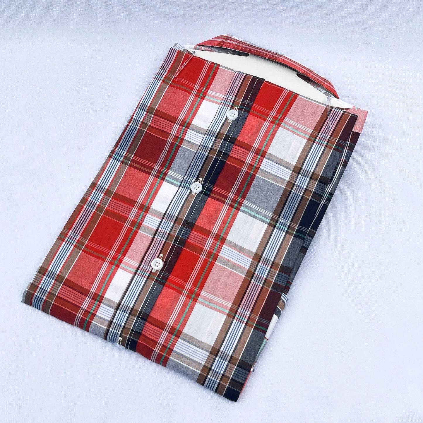 Slim Fit Red Check Oxford Shirt - TH18