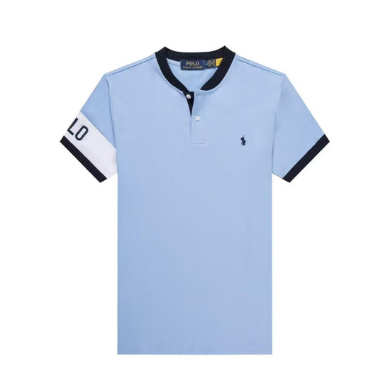 Blue henley short sleeve men shirt - PRL4