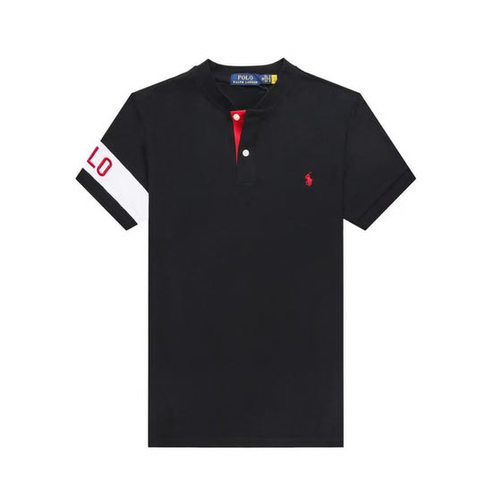 Black henley short sleeve men shirt - PRL2