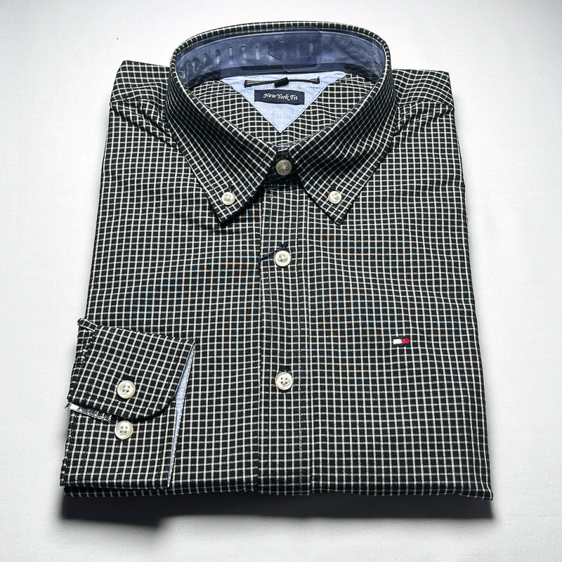 Men’s black TM16 long-sleeve cotton shirt
