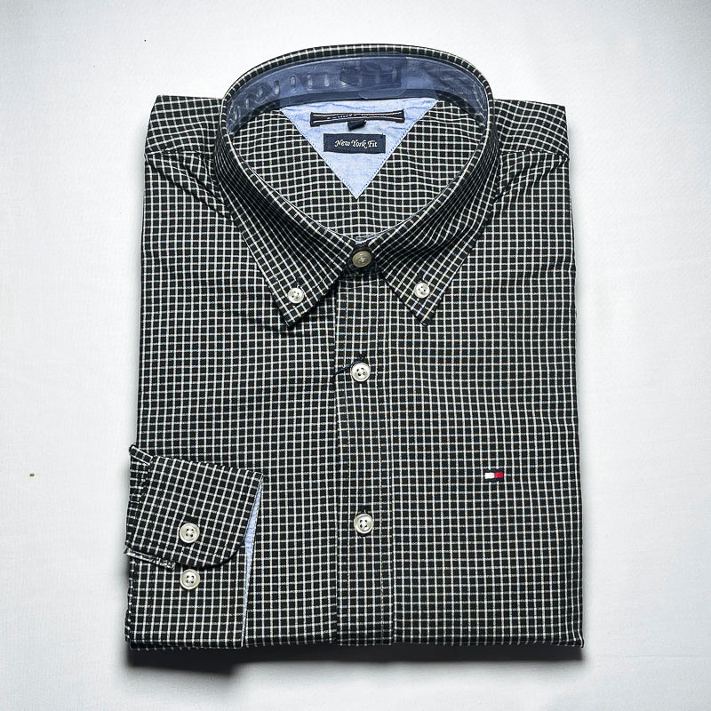 Men’s black TM16 long-sleeve cotton shirt