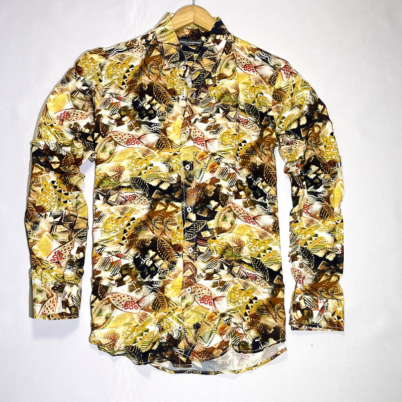 Yellow tribal men shirt