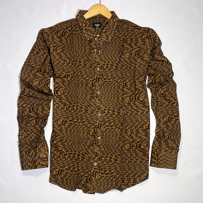 Brown FF wavy men shirt