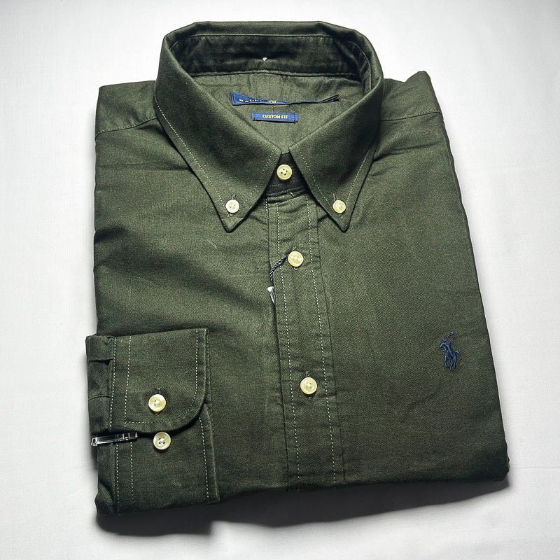 Men’s green long-sleeve cotton shirt - CS6