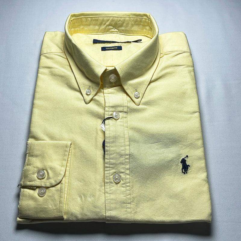 Men’s yellow long-sleeve cotton shirt - CS10
