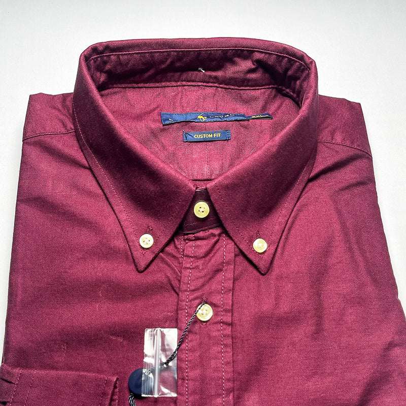 Men’s wine long-sleeve cotton shirt - CS8