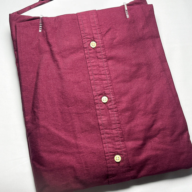Men’s wine long-sleeve cotton shirt - CS8