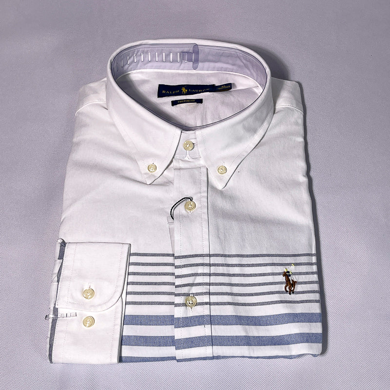 Men’s white long-sleeve cotton shirt - OT8