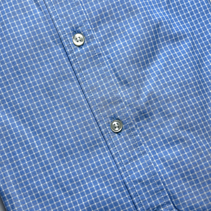 Men’s blue TM13 long-sleeve cotton shirt