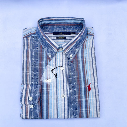 Long-Sleeve Oxford Custom Cotton Shirt - RL07