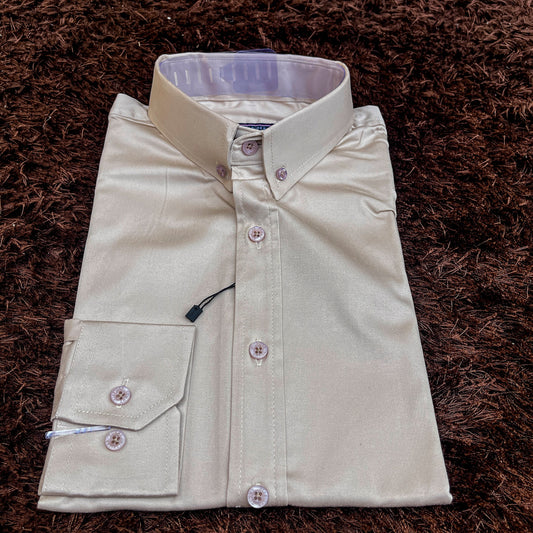 Men’s champagne gold smart fit cotton shirt by Tommy H.