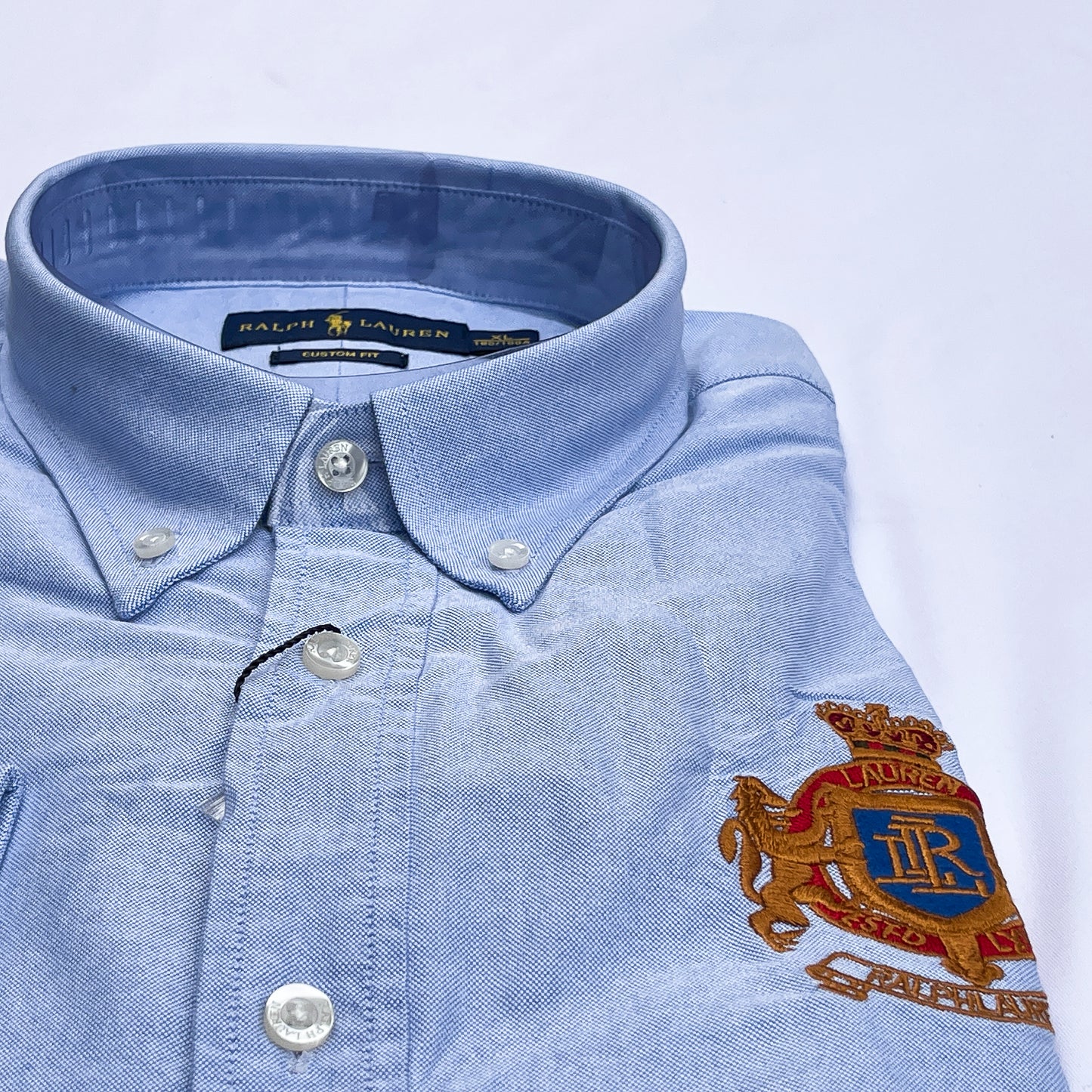 Men’s blue T14 long-sleeve oxford shirt