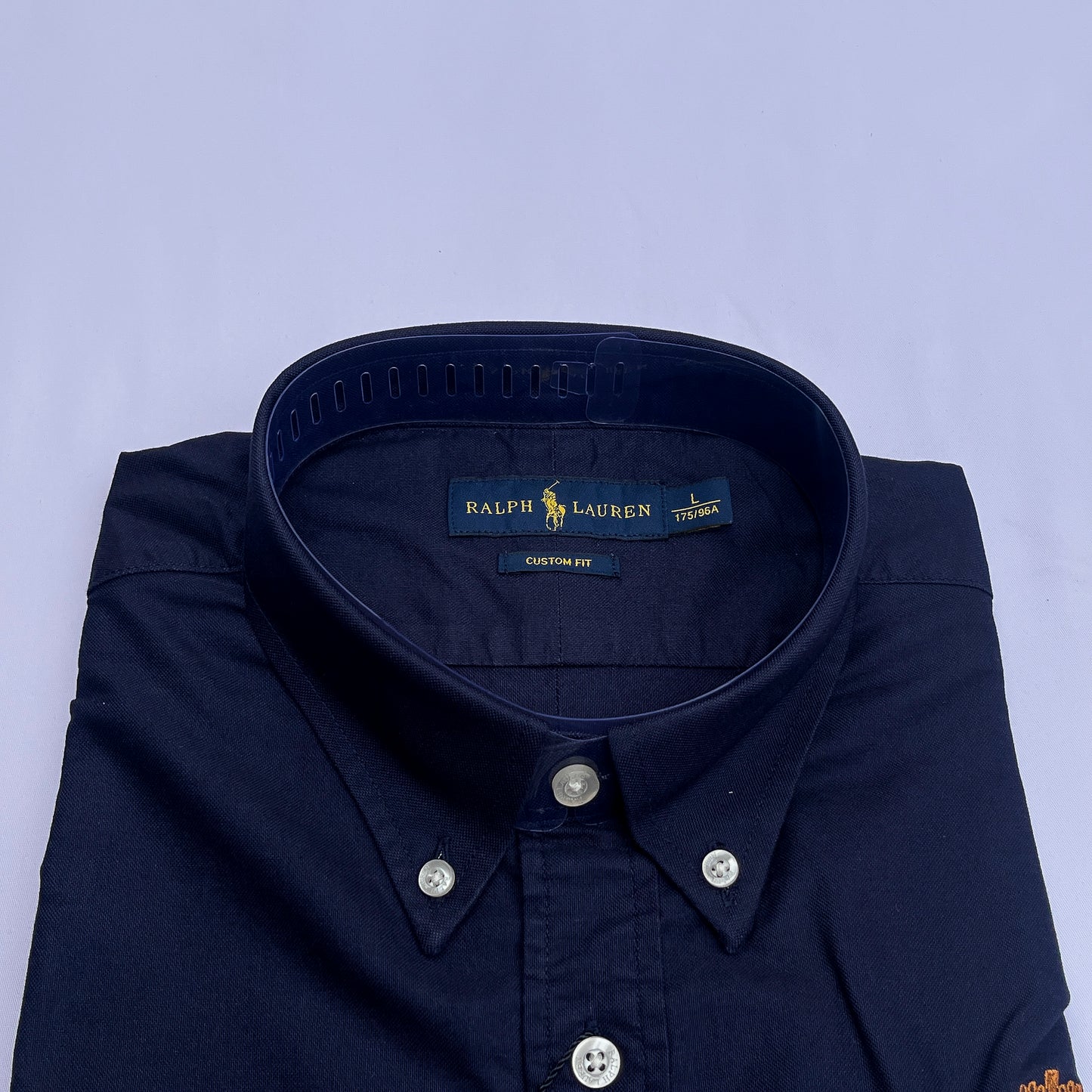 Men’s navy-blue T14 long-sleeve oxford shirt