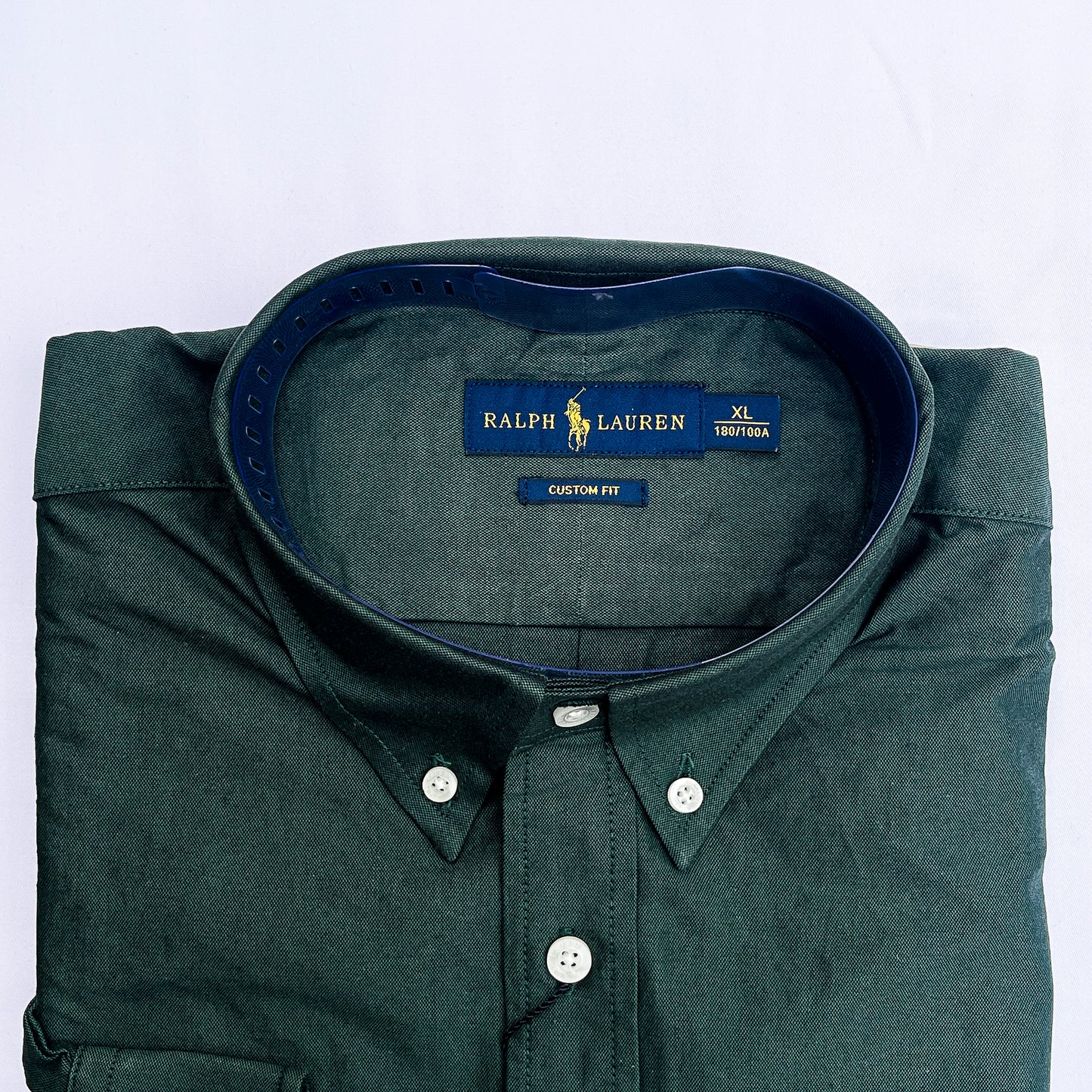 Men’s green S23 long-sleeve oxford shirt