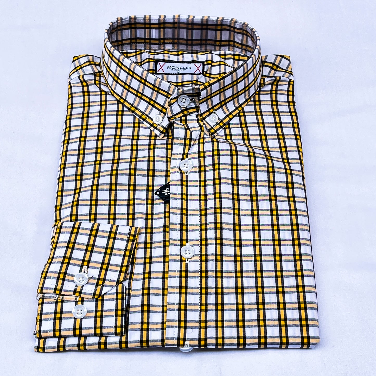 Men’s yellow M004 long-sleeve oxford shirt