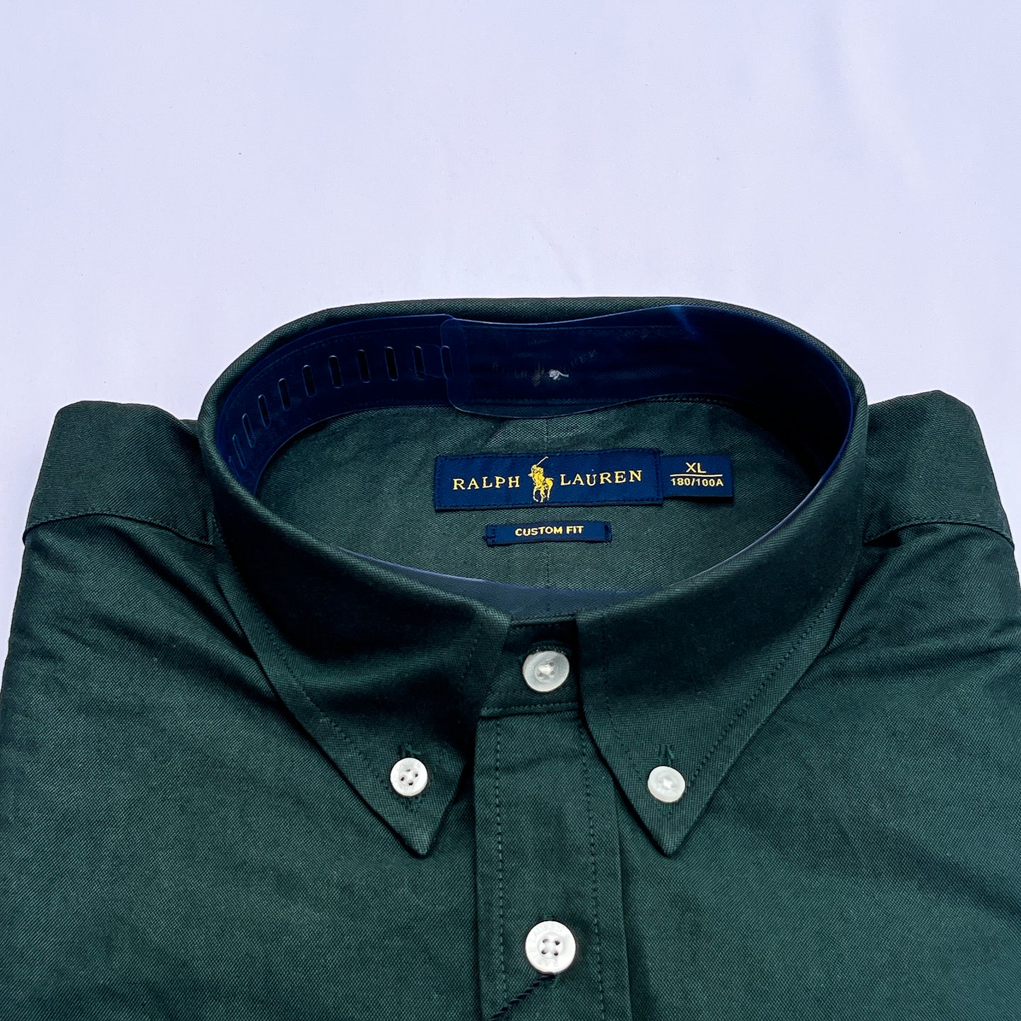 Men’s green S23 long-sleeve oxford shirt