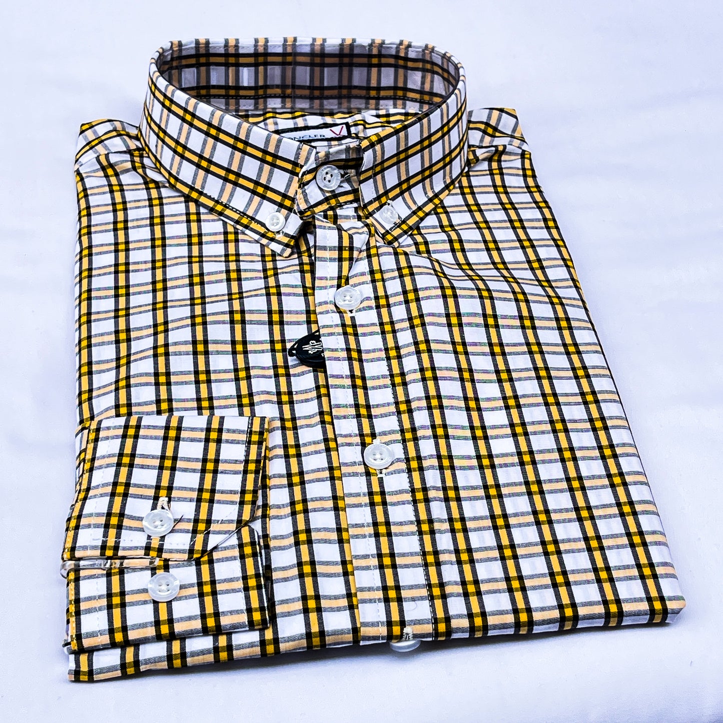 Men’s yellow M004 long-sleeve oxford shirt