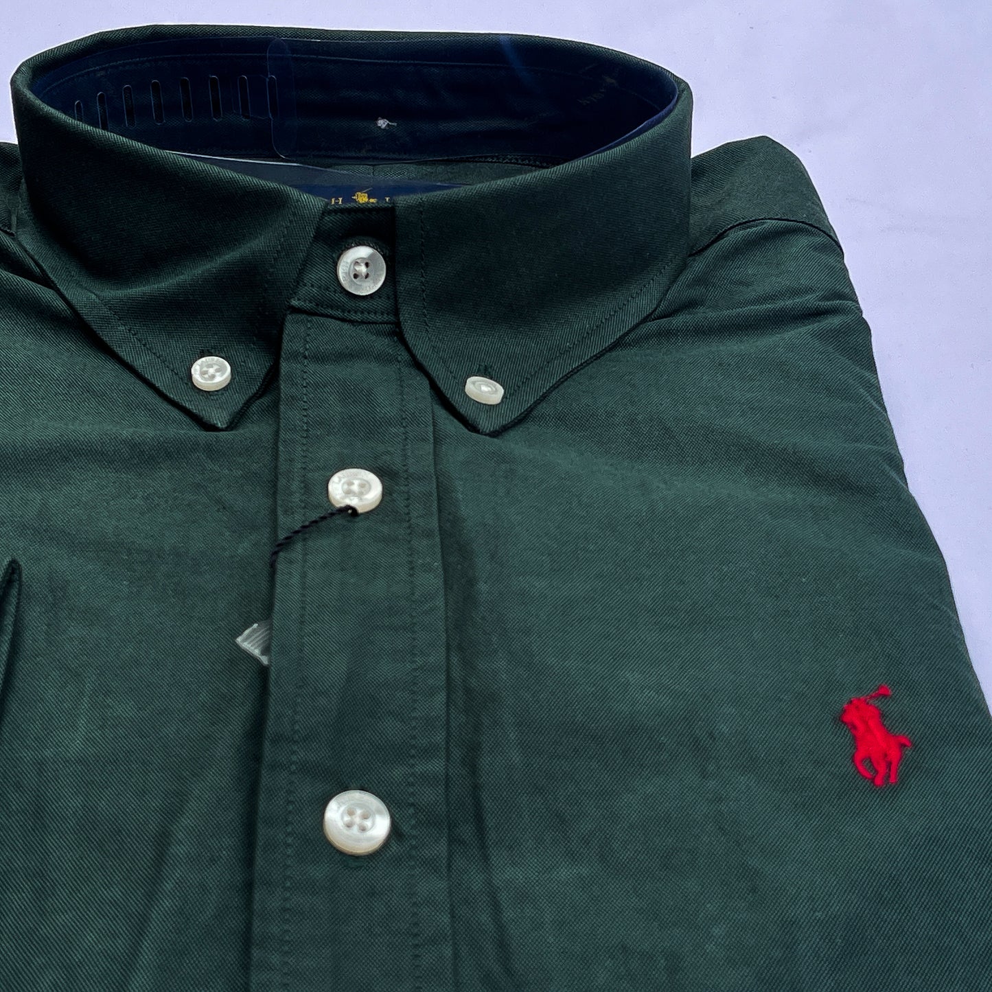 Men’s green S23 long-sleeve oxford shirt