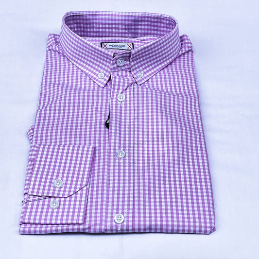 Men’s purple M003 long-sleeve oxford shirt