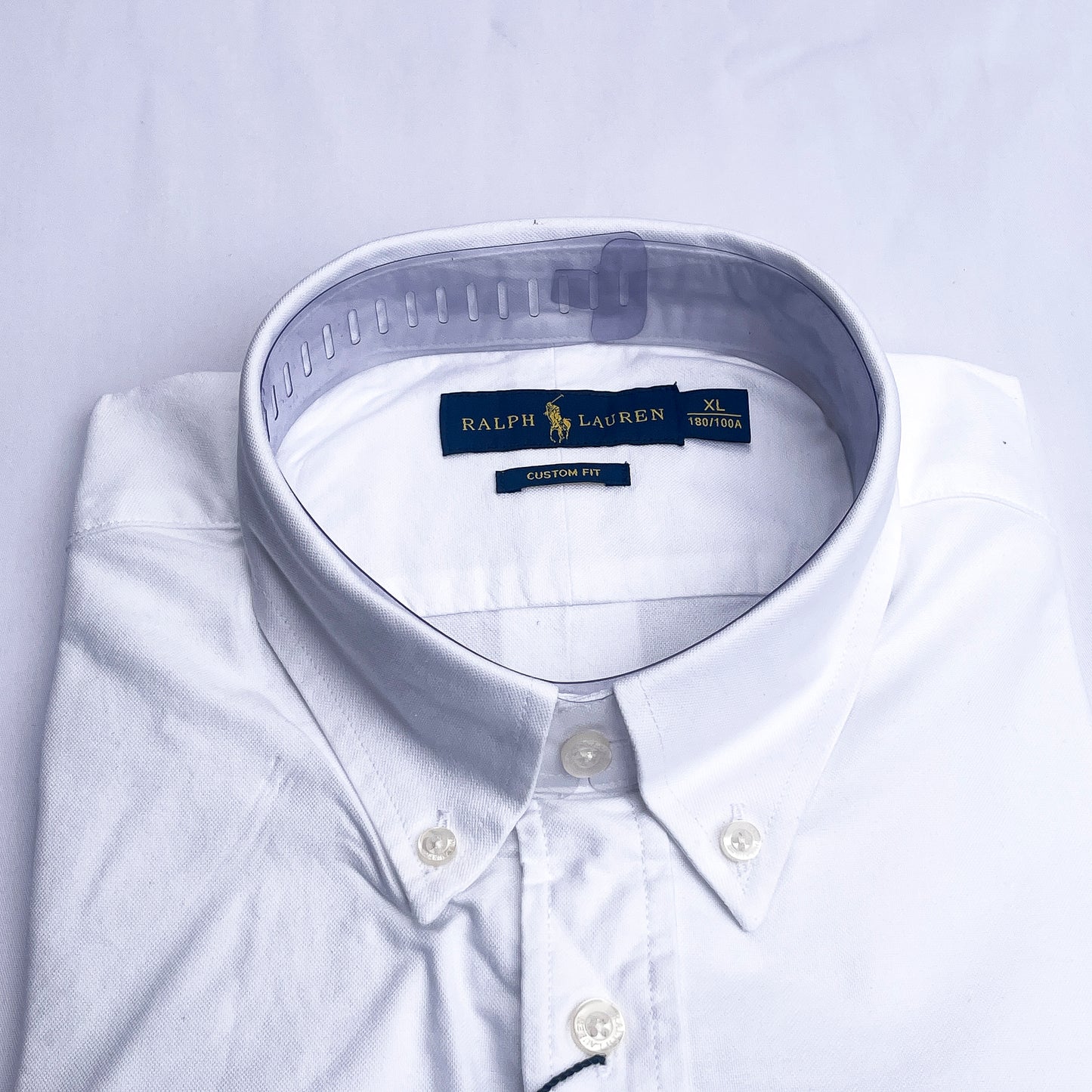 Men’s white S23 long-sleeve oxford shirt