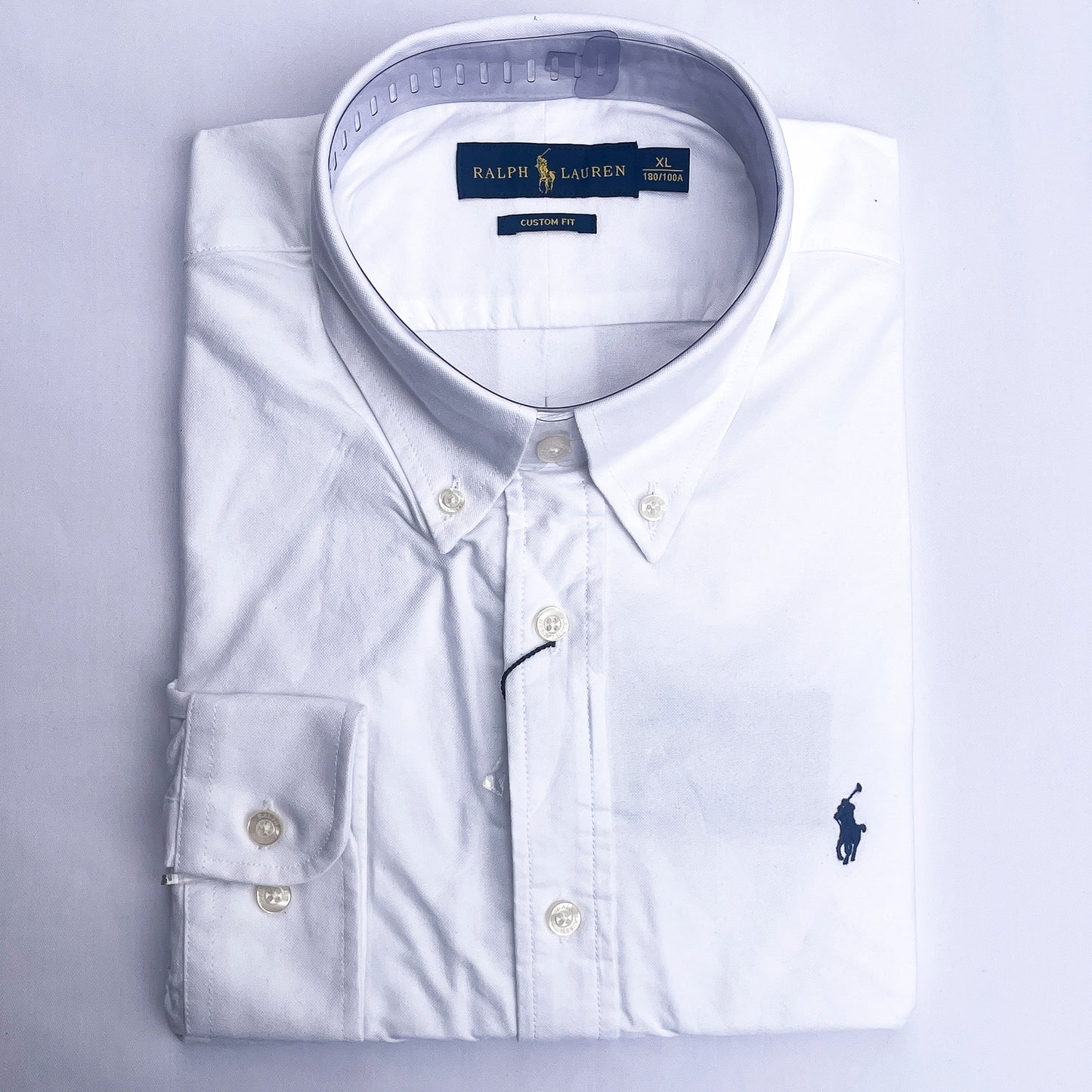 Men’s white S23 long-sleeve oxford shirt