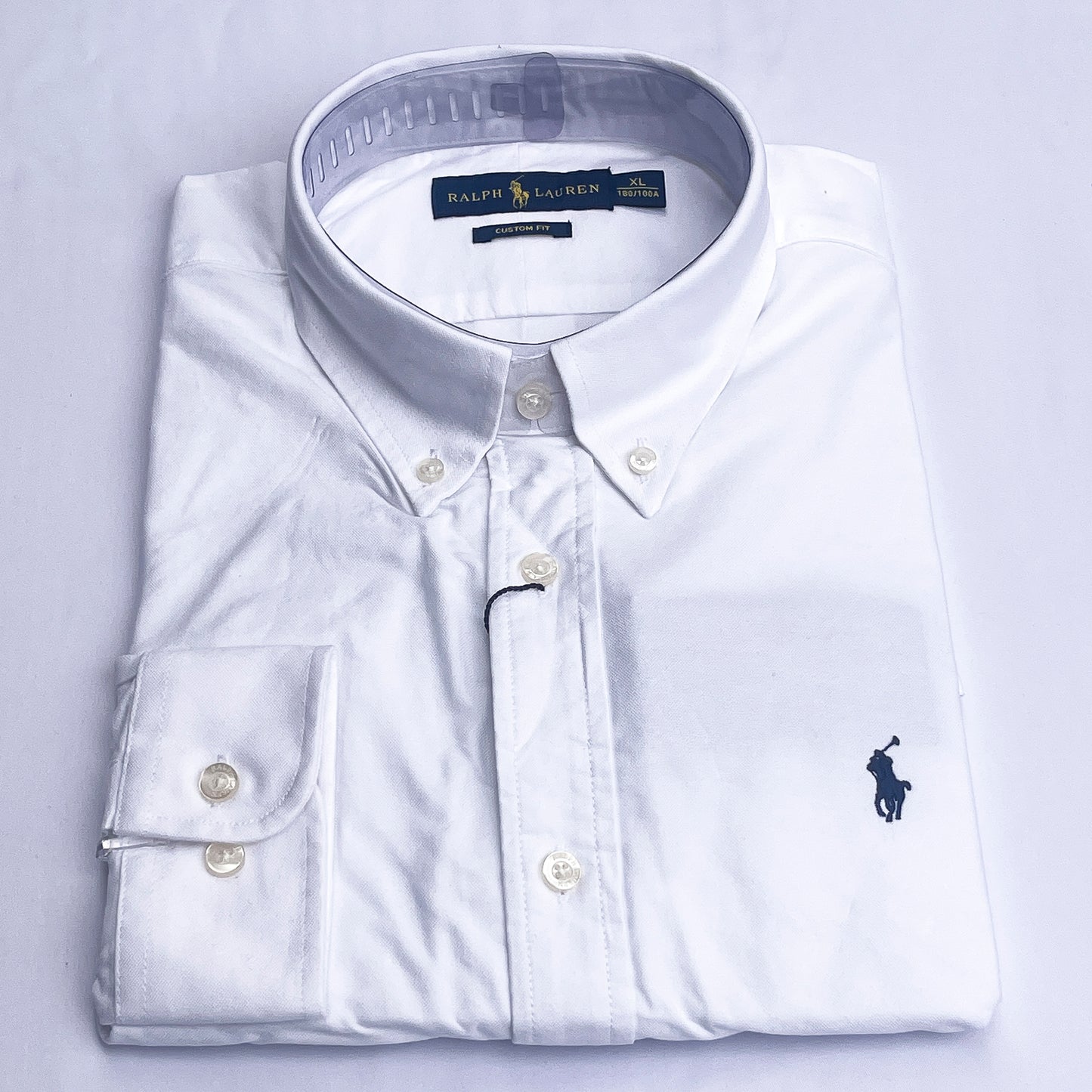 Men’s white S23 long-sleeve oxford shirt