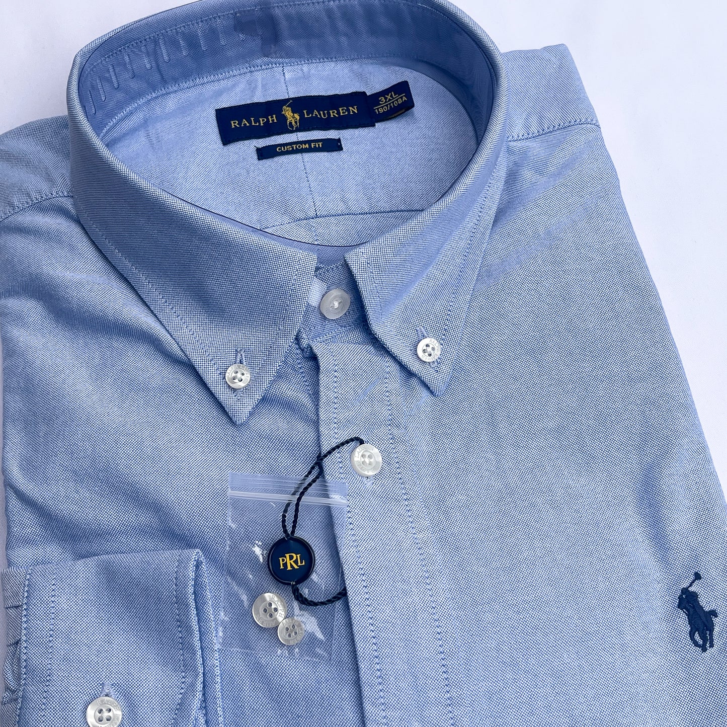 Men’s blue S23 long-sleeve oxford shirt