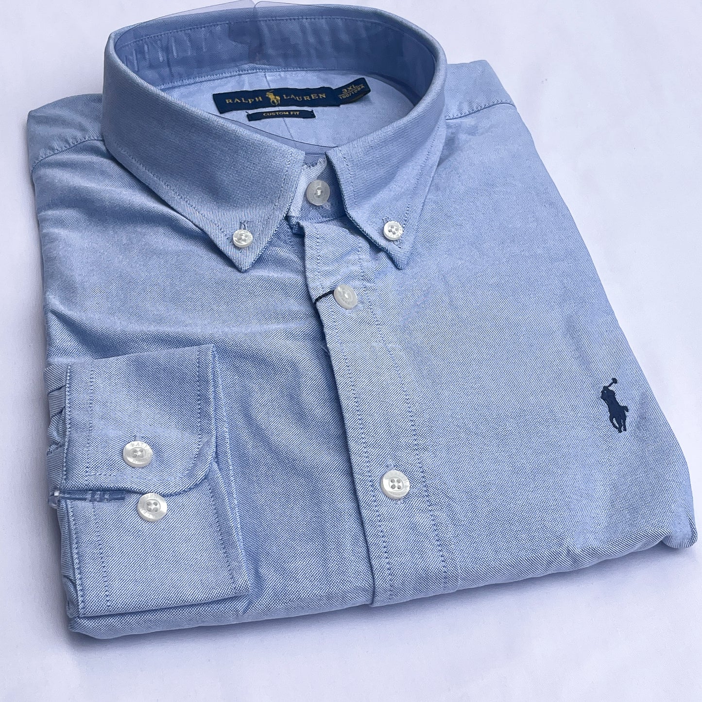 Men’s blue S23 long-sleeve oxford shirt