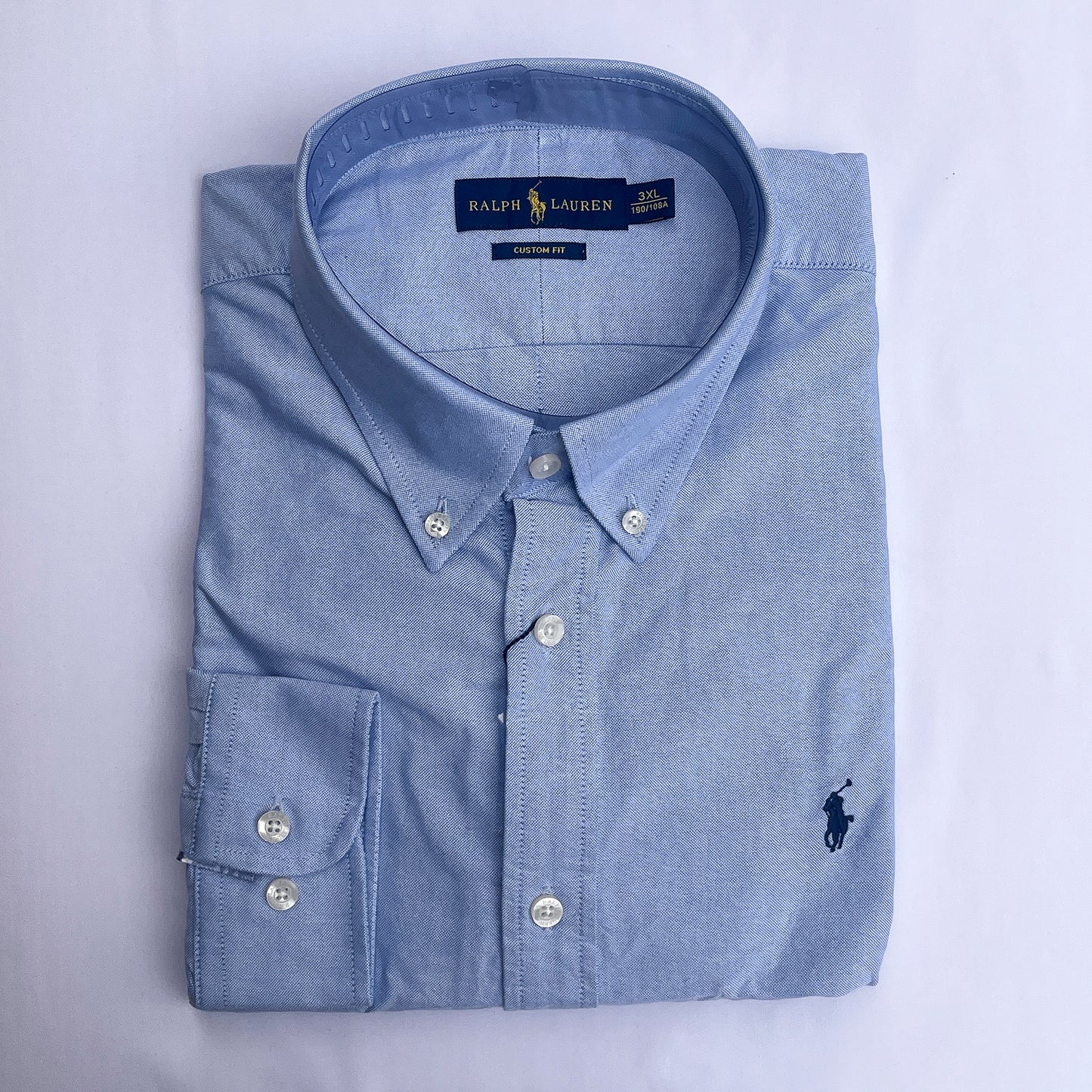 Men’s blue S23 long-sleeve oxford shirt