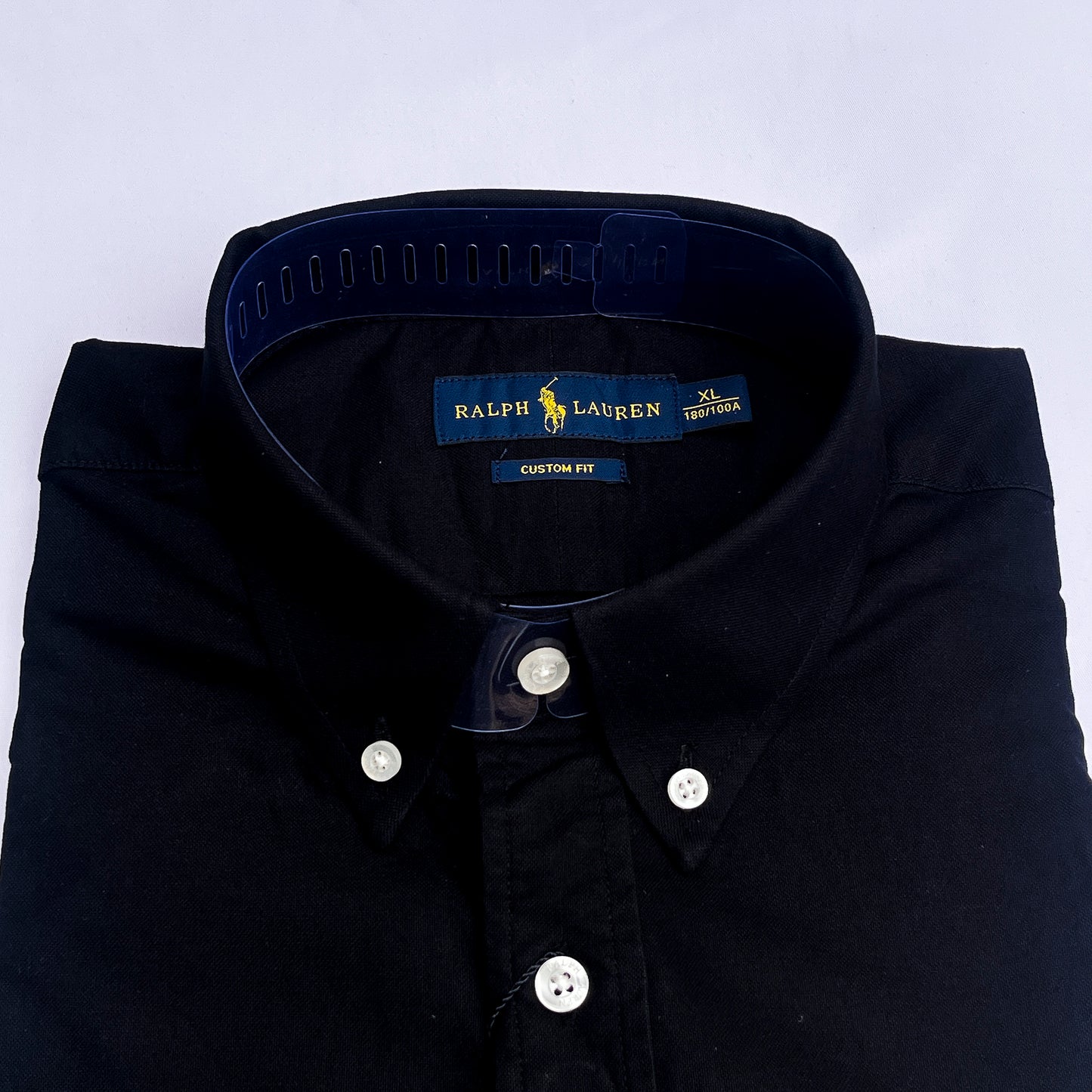 Men’s black S23 long-sleeve oxford shirt