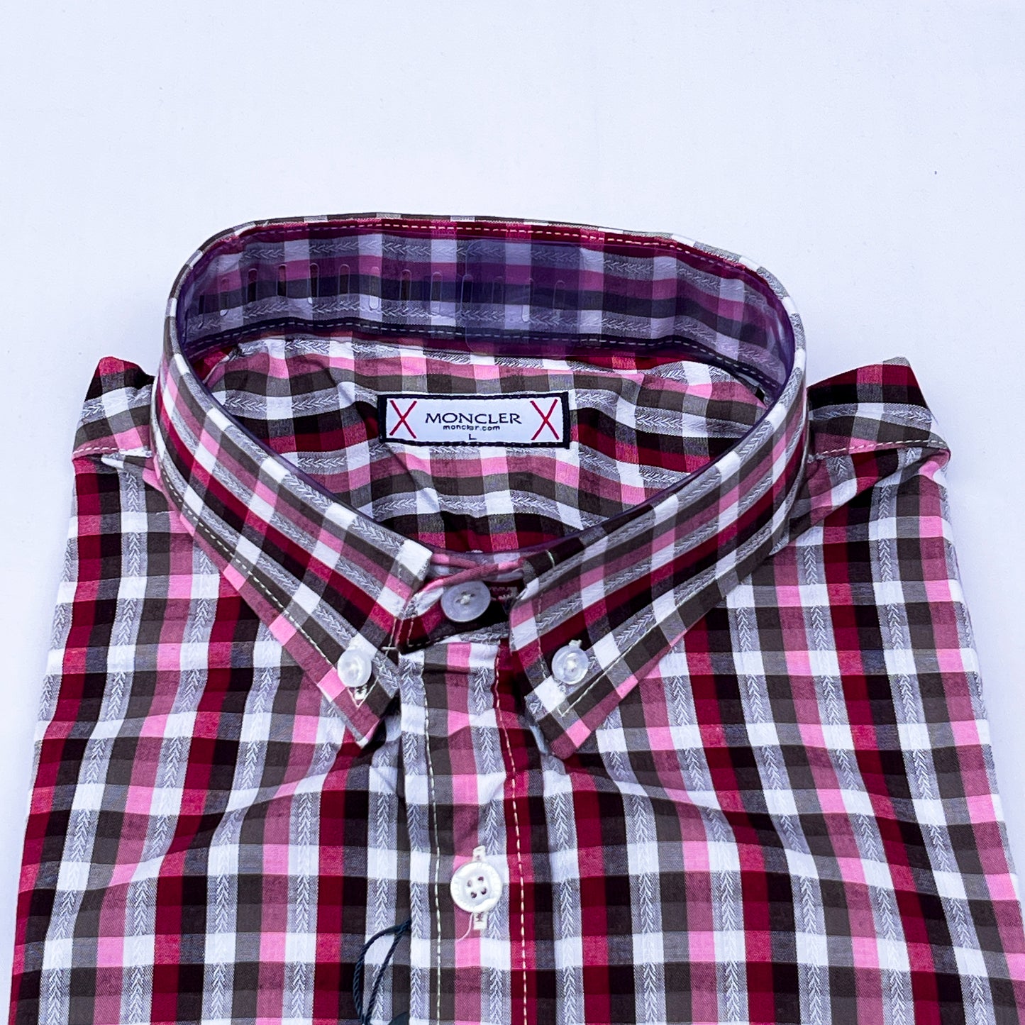 Men’s red M003 long-sleeve oxford shirt