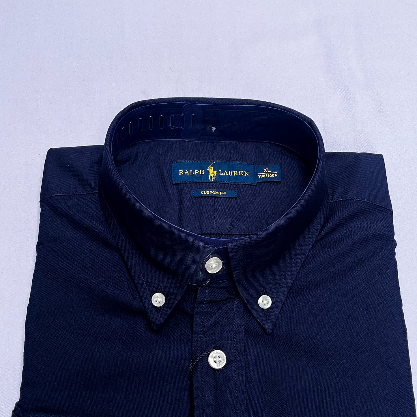 Men’s navy-blue S23 long-sleeve oxford shirt