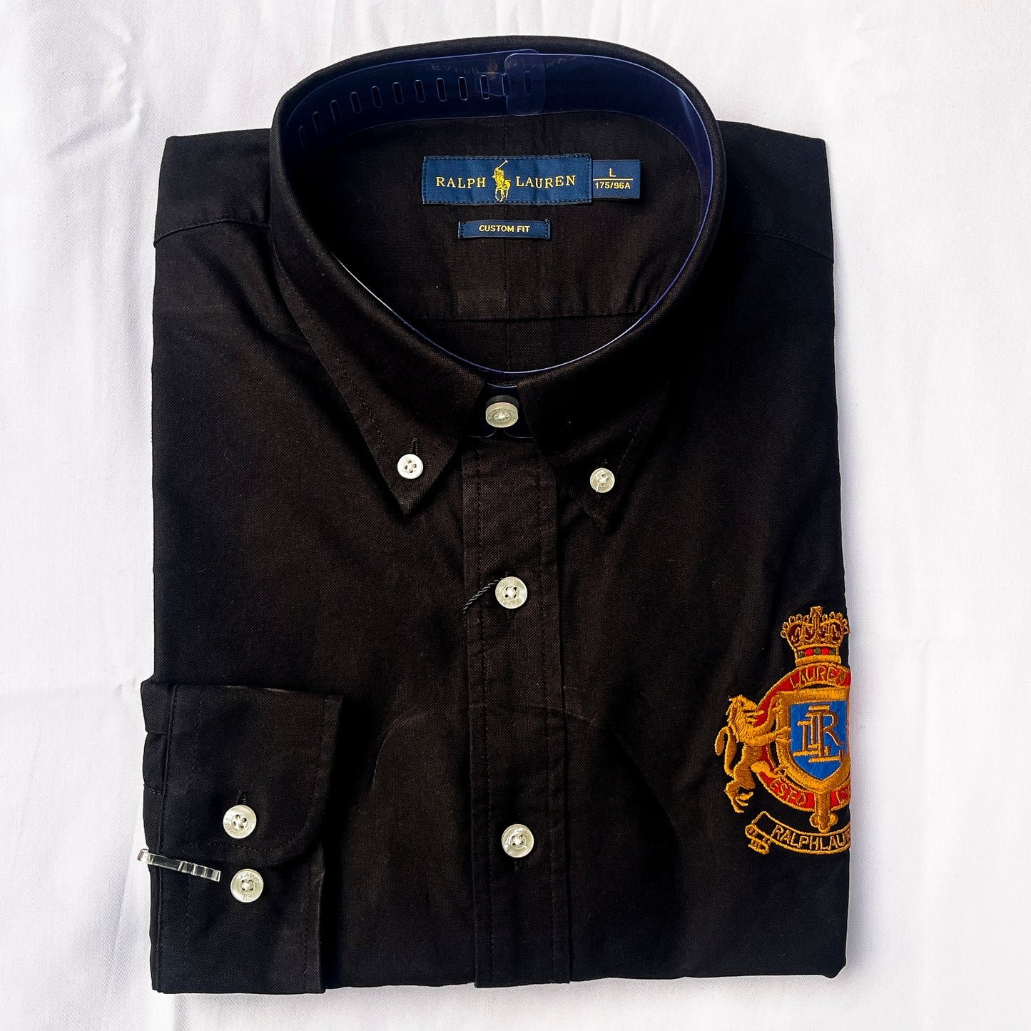 Men’s black T14 long-sleeve oxford shirt