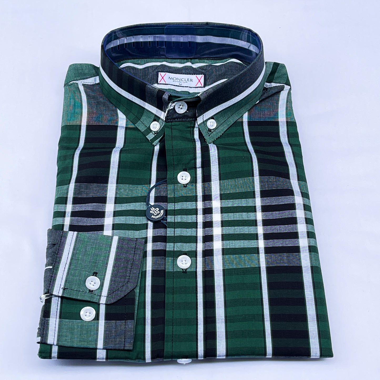 Men’s green M026 long-sleeve oxford shirt