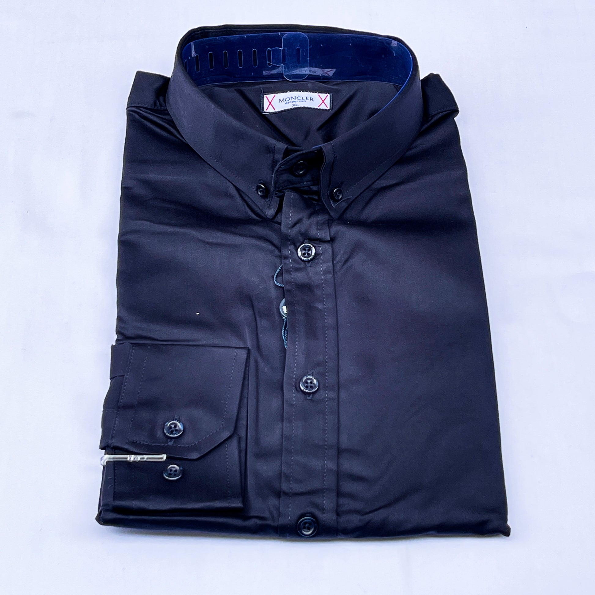 Men’s black M001 long-sleeve oxford shirt