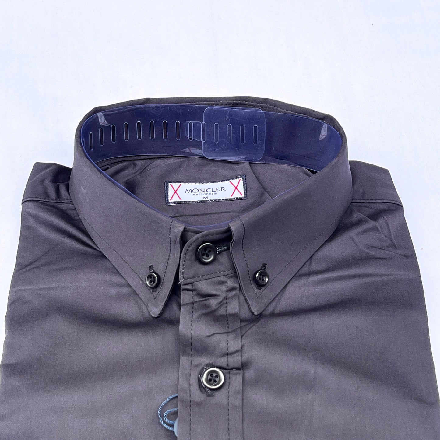 Men’s gray M001 long-sleeve oxford shirt