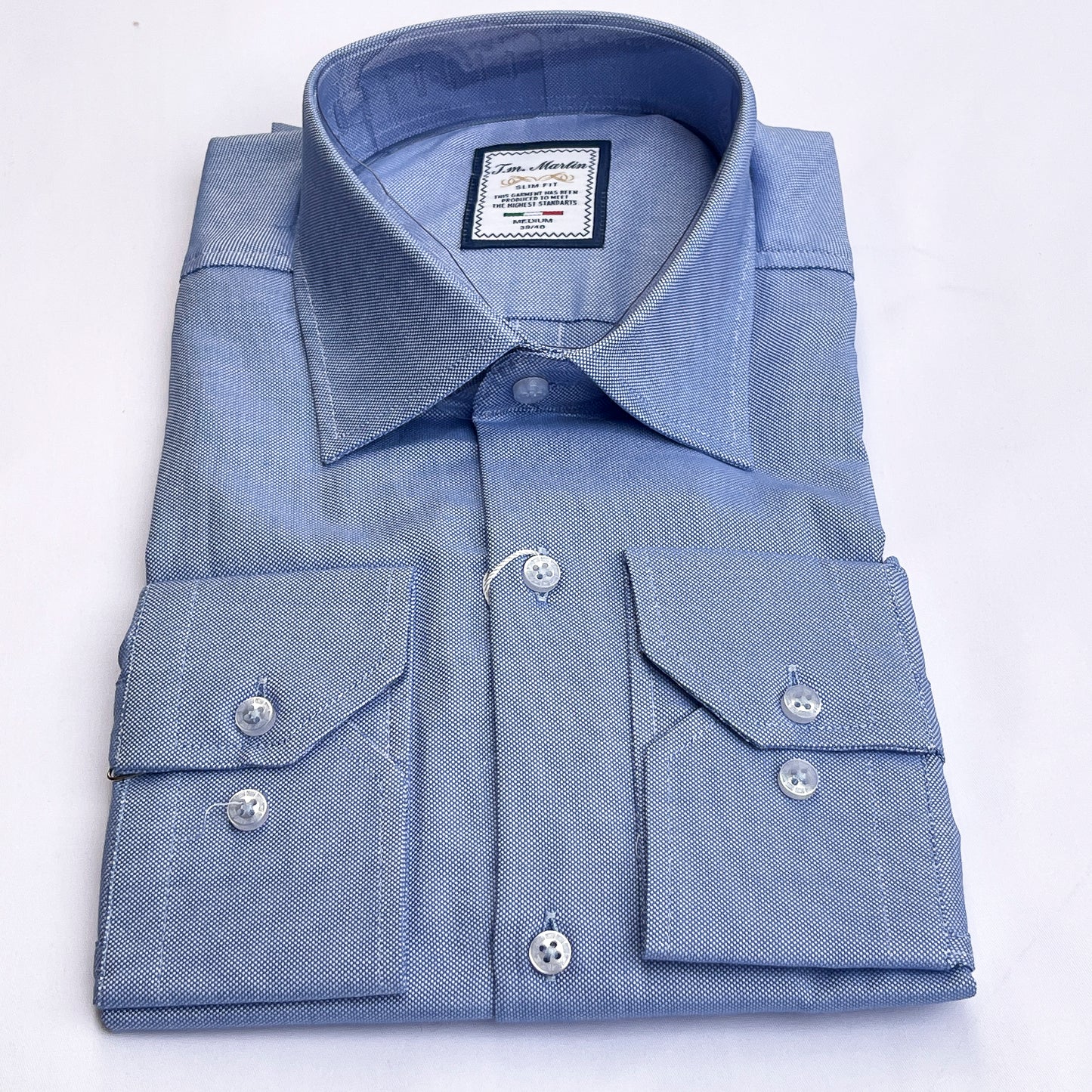 Men’s blue smart fit cotton shirt - TM02