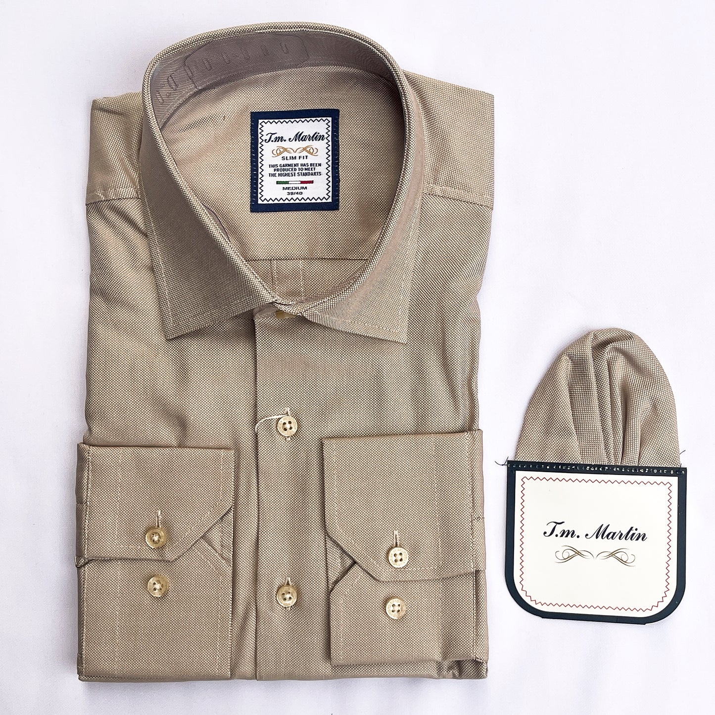 Men’s brown smart fit cotton shirt - TM02