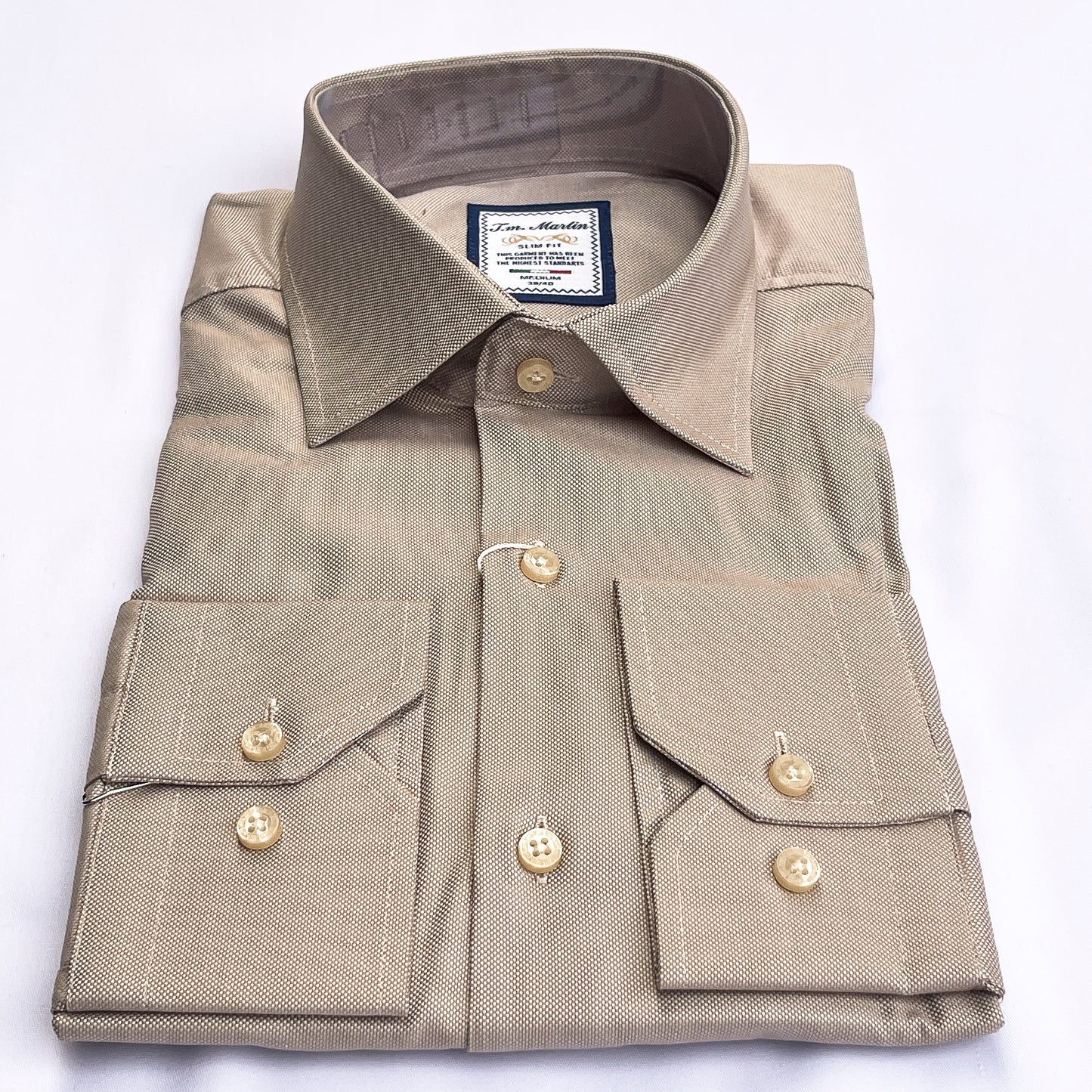 Men’s brown smart fit cotton shirt - TM02