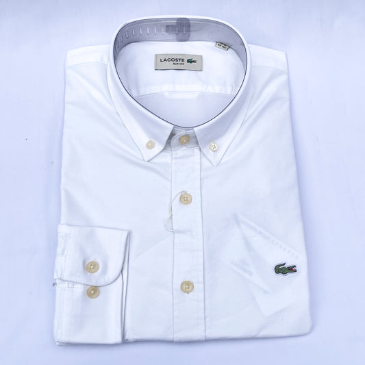 Men’s white LC4 long-sleeve oxford shirt