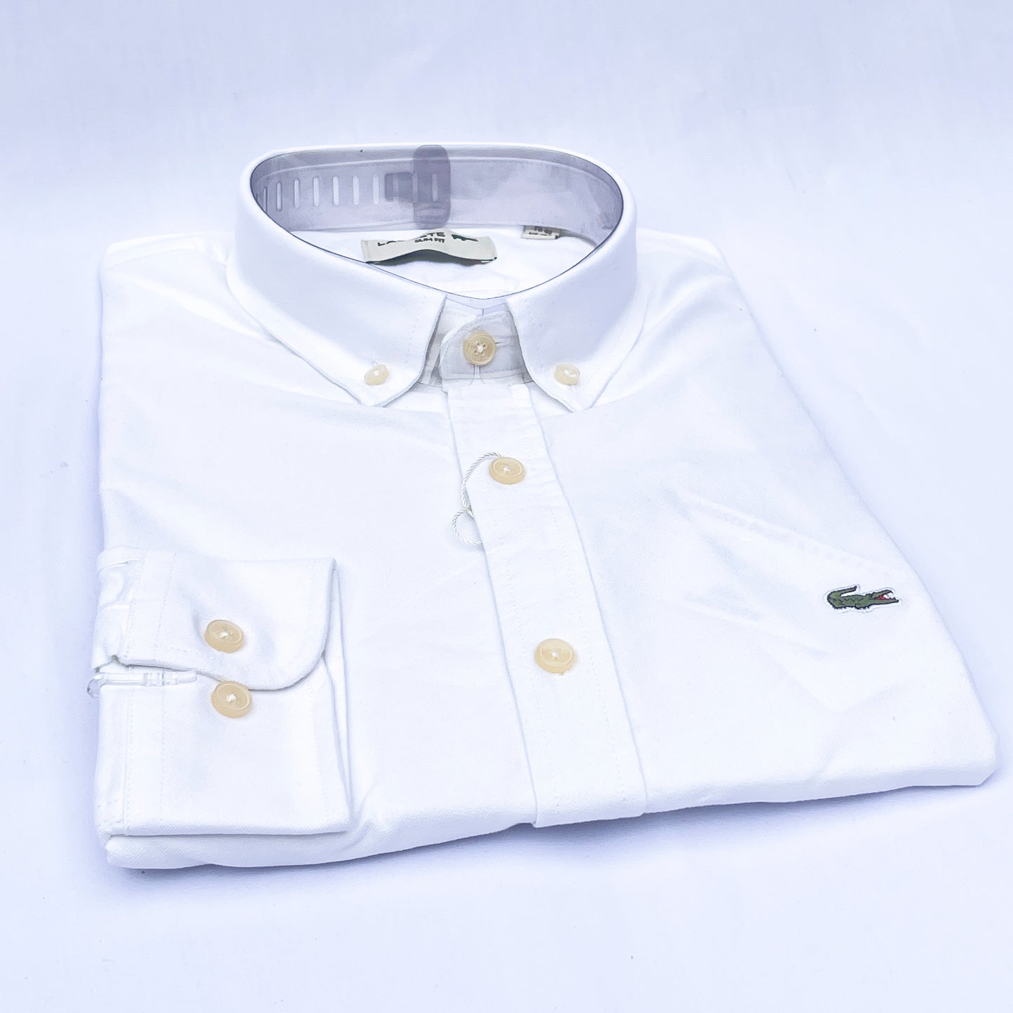 Men’s white LC4 long-sleeve oxford shirt