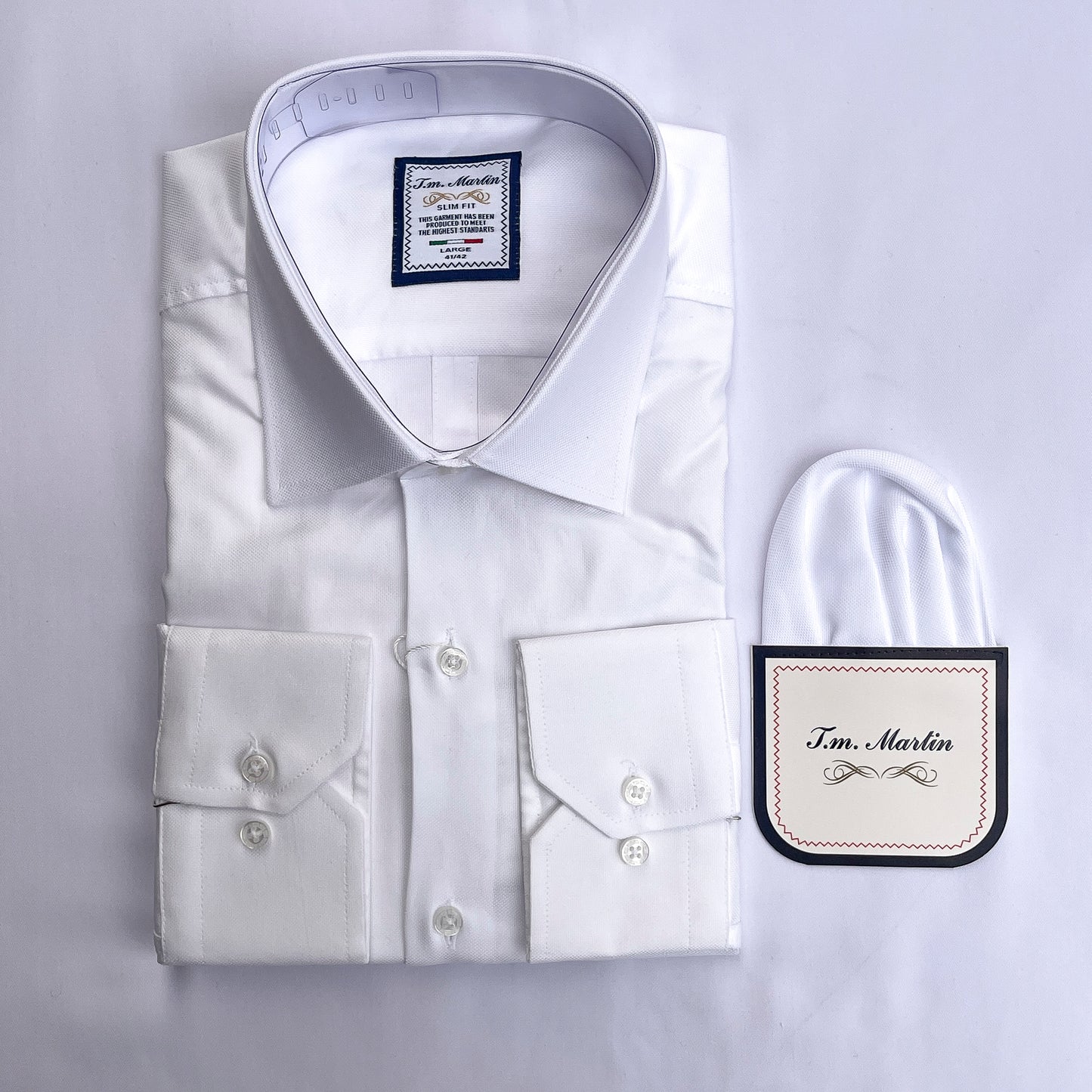 Men’s white smart fit cotton shirt - TM02