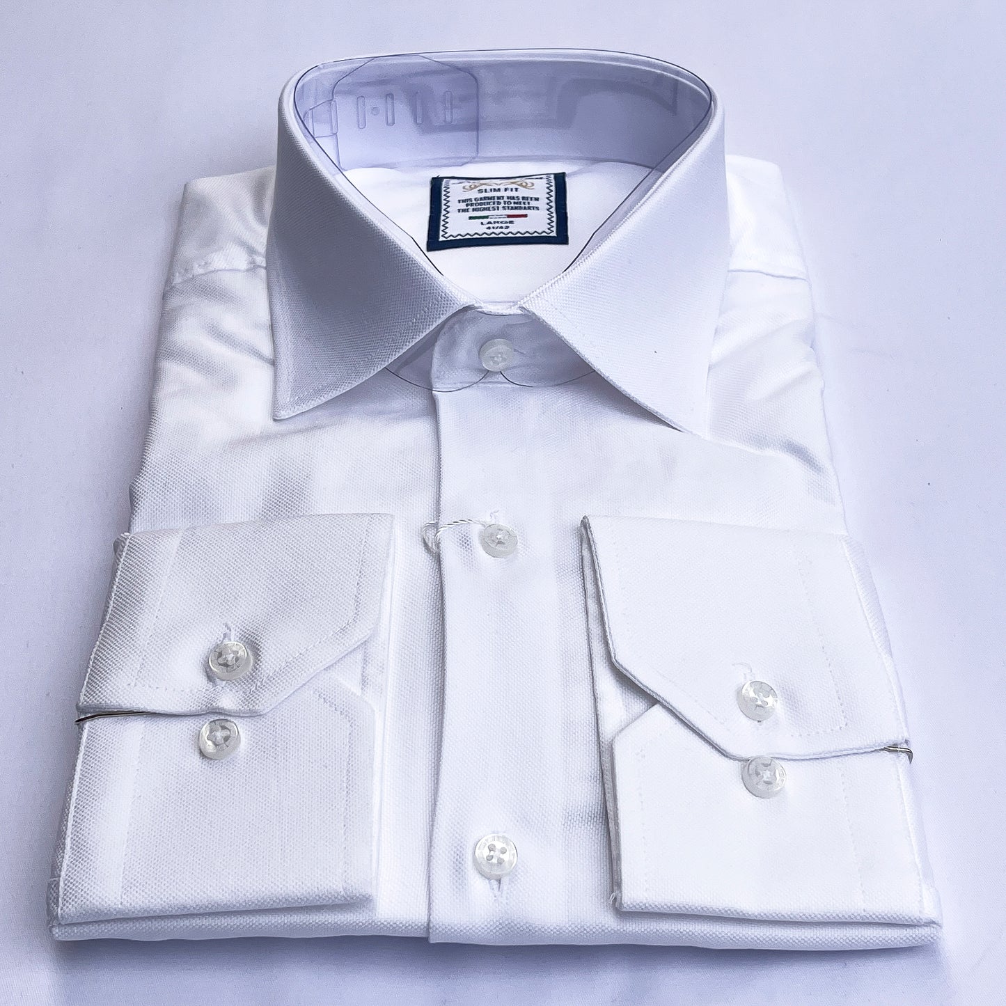 Men’s white smart fit cotton shirt - TM02